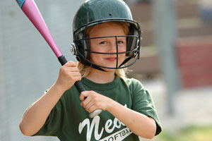 junior softball player