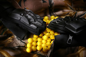 paintball gear - paintball gloves and balls